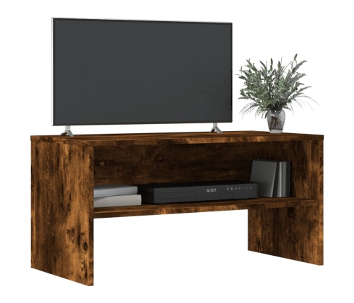 Mueble de TV madera de ingeniería roble ahumado 80x40x40 cm