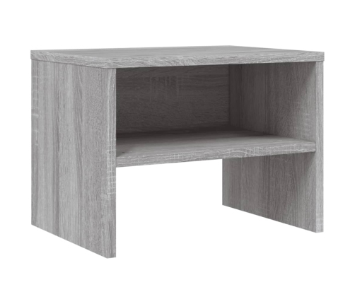 Mesita de noche madera contrachapada gris Sonoma 40x30x30 cm