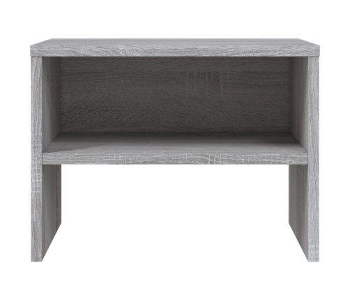 Mesita de noche madera contrachapada gris Sonoma 40x30x30 cm