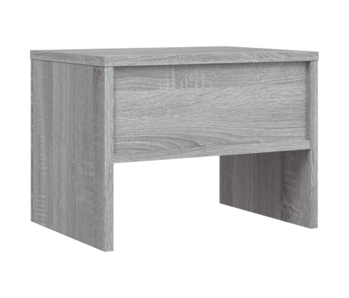 Mesita de noche madera contrachapada gris Sonoma 40x30x30 cm