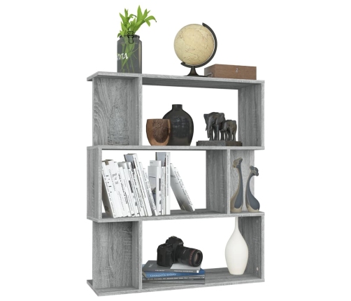 vidaXL Estantería/Biombo madera contrachapada gris Sonoma 80x24x96 cm