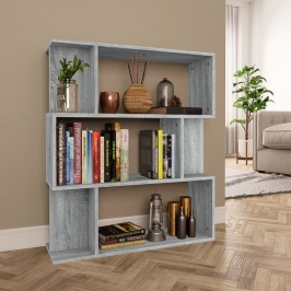 Estantería/Biombo madera contrachapada gris Sonoma 80x24x96 cm