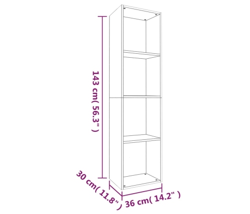 vidaXL Estantería/mueble de TV contrachapada roble ahumado 36x30x143cm