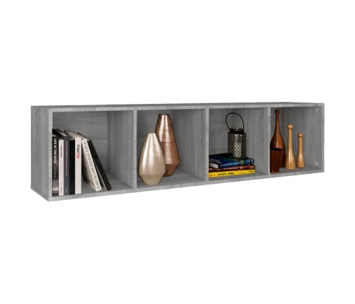 vidaXL Estantería/mueble de TV contrachapada gris Sonoma 36x30x143 cm