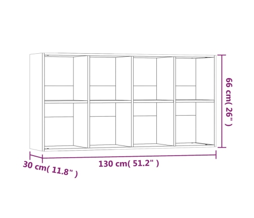 Estantería/Aparador contrachapada marrón roble 66x30x130 cm