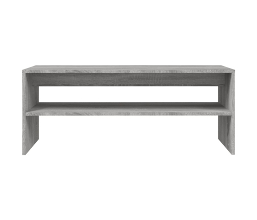 Mesa de centro madera contrachapada gris Sonoma 100x40x40 cm