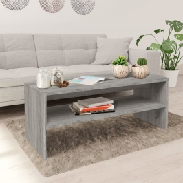 Mesa de centro madera contrachapada gris Sonoma 100x40x40 cm