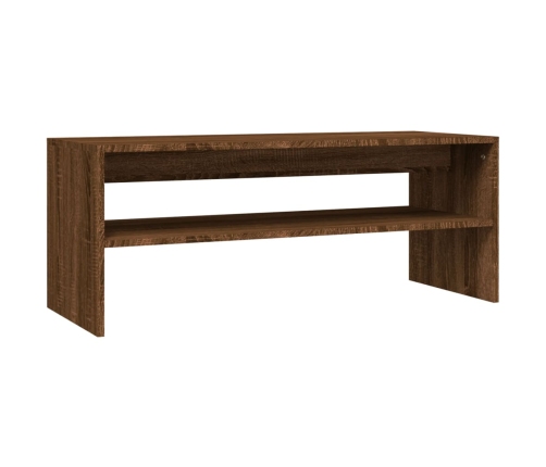 Mesa de centro madera contrachapada roble marrón 100x40x40 cm