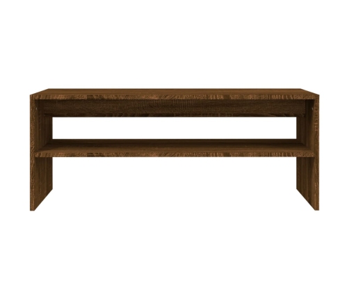 Mesa de centro madera contrachapada roble marrón 100x40x40 cm