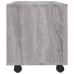 Mueble de TV con ruedas madera contrachapada gris 90x35x35 cm