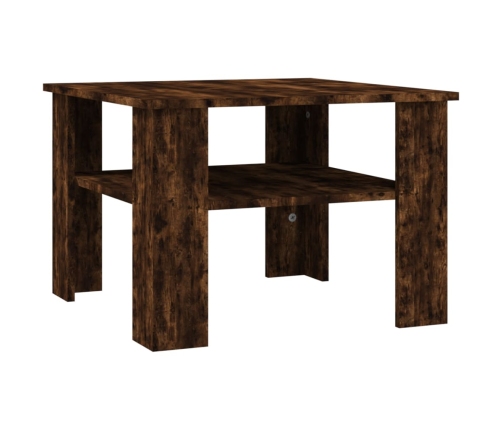 vidaXL Mesa de centro madera contrachapada roble ahumado 60x60x42 cm