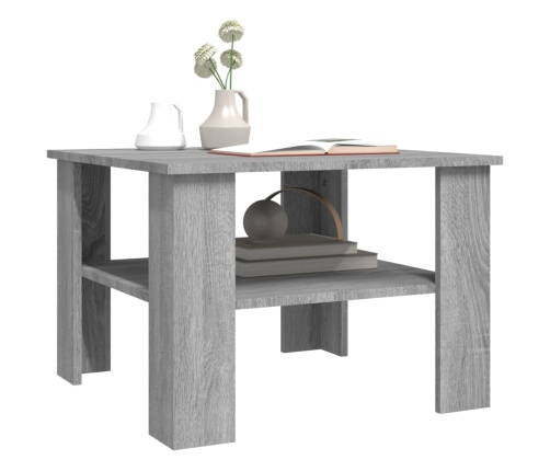 Mesa de centro de madera contrachapada gris Sonoma 60x60x42 cm