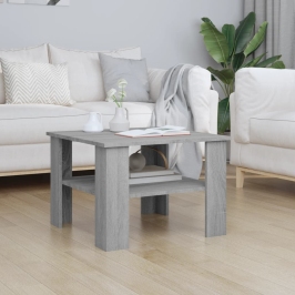 Mesa de centro de madera contrachapada gris Sonoma 60x60x42 cm