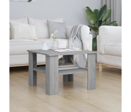 Mesa de centro de madera contrachapada gris Sonoma 60x60x42 cm