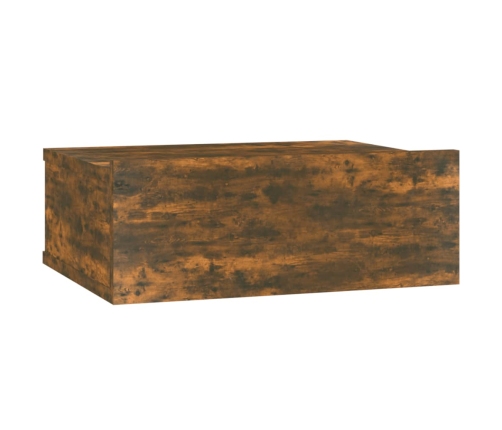 vidaXL Mesita de noche flotante 2 uds madera roble ahumado 40x30x15cm