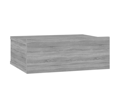 Mesita de noche flotante 2 uds madera gris Sonoma 40x30x15 cm