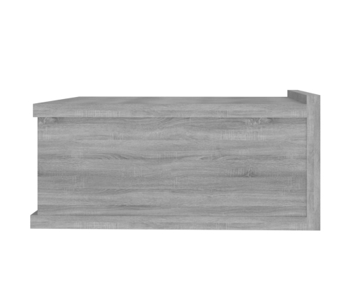 Mesita de noche flotante 2 uds madera gris Sonoma 40x30x15 cm