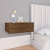 vidaXL Mesita de noche flotante 2 uds madera roble marrón 40x30x15cm