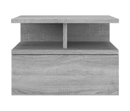 vidaXL Mesita de noche flotante 2 uds madera gris Sonoma 40x31x27 cm