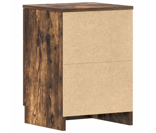 Mesita de noche madera contrachapada roble ahumado 38x35x56 cm