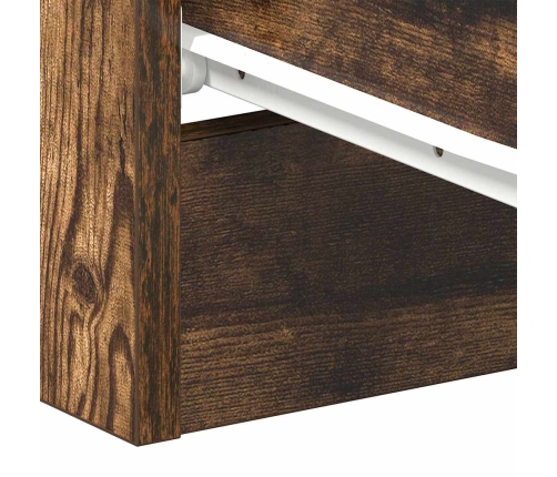 Mesita de noche madera contrachapada roble ahumado 38x35x56 cm