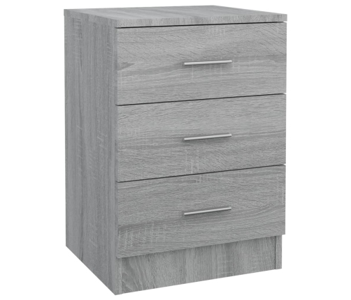 Mesita de noche madera contrachapada gris Sonoma 38x35x56 cm