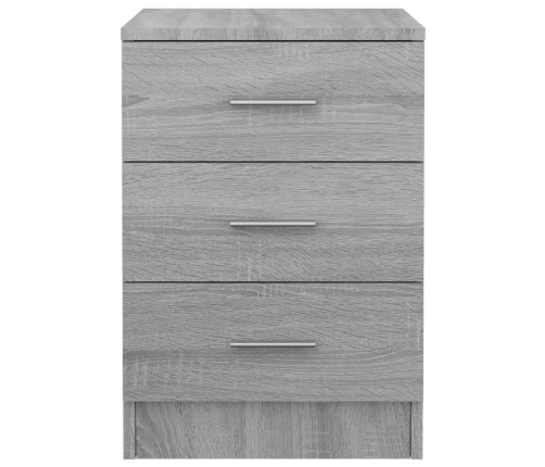 Mesita de noche madera contrachapada gris Sonoma 38x35x56 cm