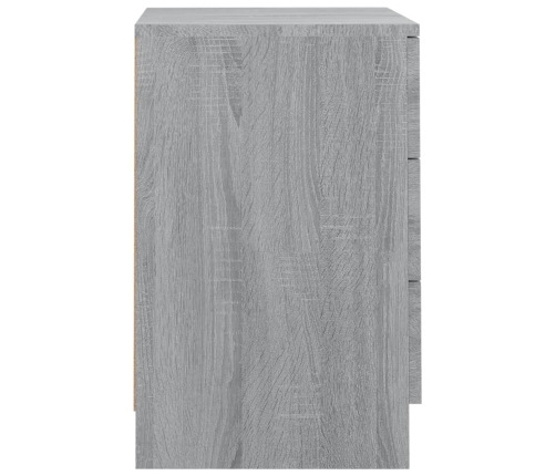 Mesita de noche madera contrachapada gris Sonoma 38x35x56 cm