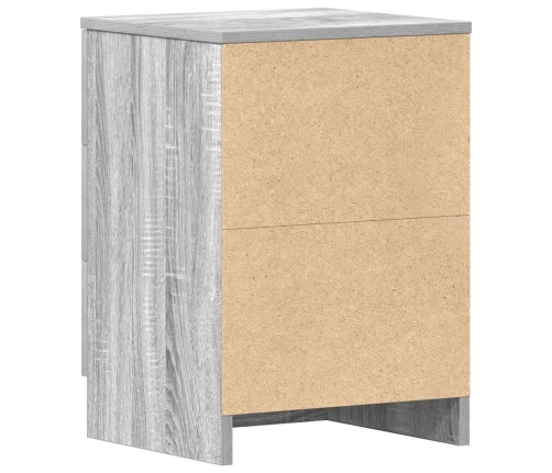 Mesita de noche madera contrachapada gris Sonoma 38x35x56 cm