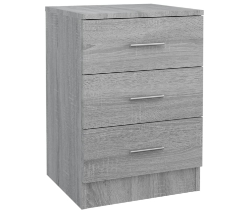 Mesitas de noche 2 uds madera gris Sonoma 38x35x56 cm