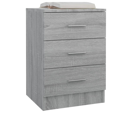 Mesitas de noche 2 uds madera gris Sonoma 38x35x56 cm