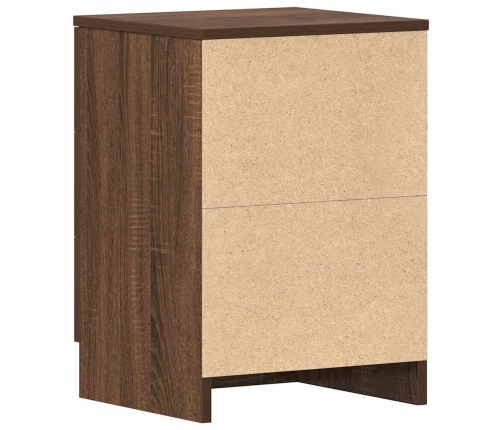 Mesita de noche madera contrachapada marrón roble 38x35x56 cm