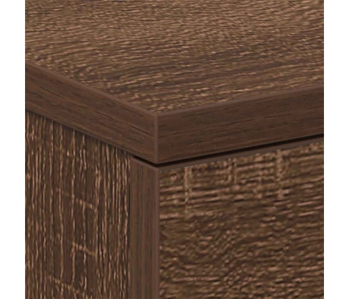 Mesita de noche madera contrachapada marrón roble 38x35x56 cm