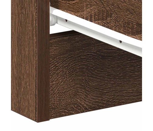 Mesita de noche madera contrachapada marrón roble 38x35x56 cm