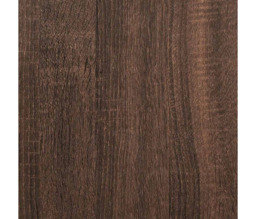 Mesita de noche madera contrachapada marrón roble 38x35x56 cm