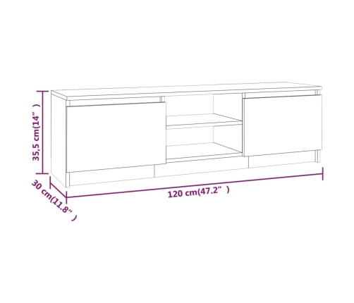 Mueble para TV madera contrachapada roble ahumado 120x30x35,5cm