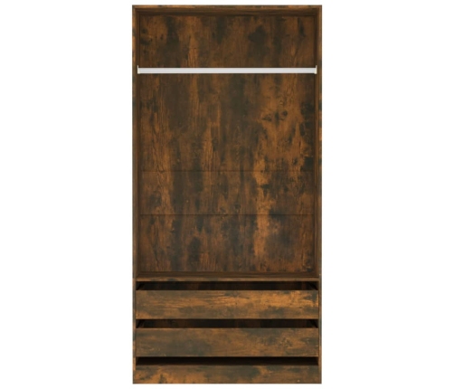 Armario madera contrachapada color roble ahumado 100x50x200 cm