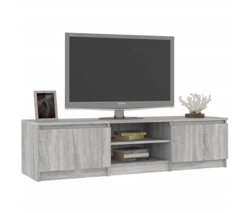 Mueble de TV madera contrachapada gris Sonoma 140x40x35,5 cm