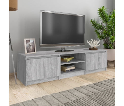 Mueble de TV madera contrachapada gris Sonoma 140x40x35,5 cm