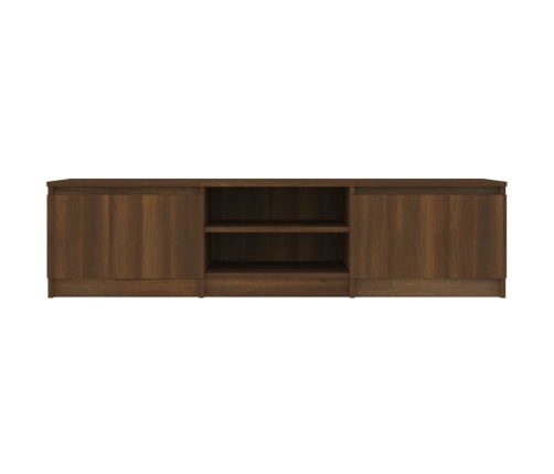 Mueble para TV madera contrachapada marrón roble 140x40x35,5 cm