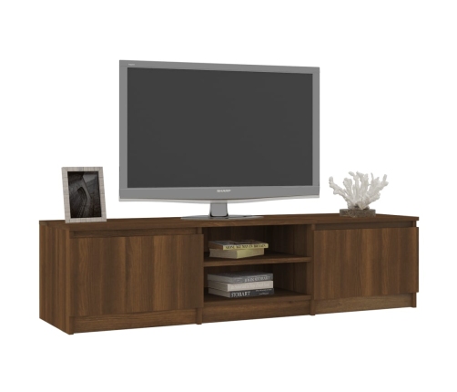 Mueble para TV madera contrachapada marrón roble 140x40x35,5 cm