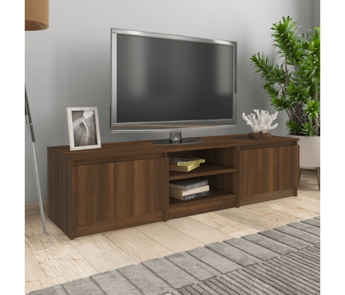 Mueble para TV madera contrachapada marrón roble 140x40x35,5 cm