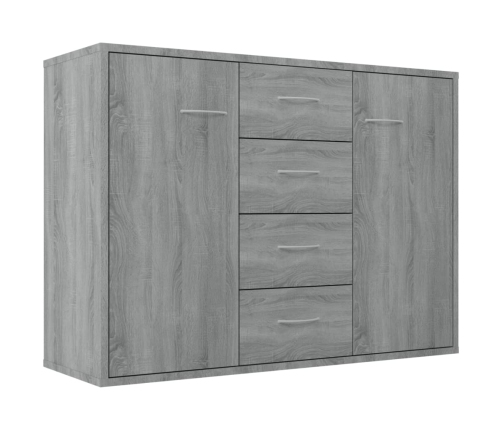 Aparador de madera contrachapada gris Sonoma 88x30x65 cm