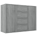 Aparador de madera contrachapada gris Sonoma 88x30x65 cm