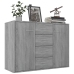 Aparador de madera contrachapada gris Sonoma 88x30x65 cm