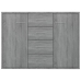 Aparador de madera contrachapada gris Sonoma 88x30x65 cm