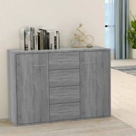 Aparador de madera contrachapada gris Sonoma 88x30x65 cm