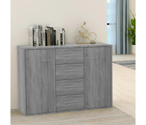 Aparador de madera contrachapada gris Sonoma 88x30x65 cm