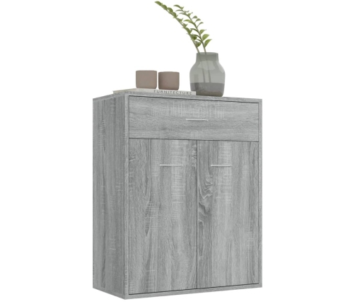 Aparador de madera contrachapada gris Sonoma 60x30x75 cm