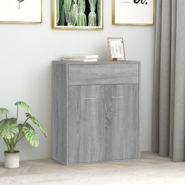 Aparador de madera contrachapada gris Sonoma 60x30x75 cm